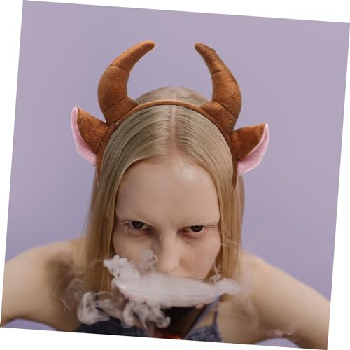 Garneck Plüsch Ochsen-Kostüm Mit Horn-Stirnband – Tierohren Kopfbedeckung Für Kostümpartys Cosplay Und Karneval – Ideal Für Stier Und Gnu Hörner Fans