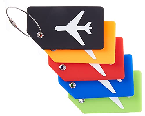 5 Pack Silicone Luggage Tag Baggage Handbag School Bag Suitcase Instrument Tag Label By Gostwo（01 Mixed Colors） #TOP7