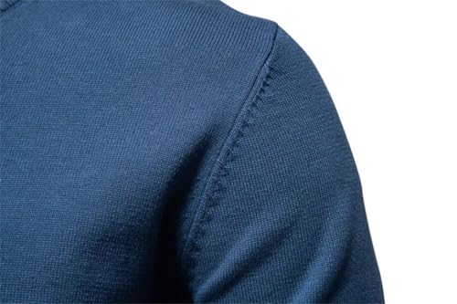 Men's Solid Cotton Crew Neck Knitted Pullover Sweaters Classic Sweater2