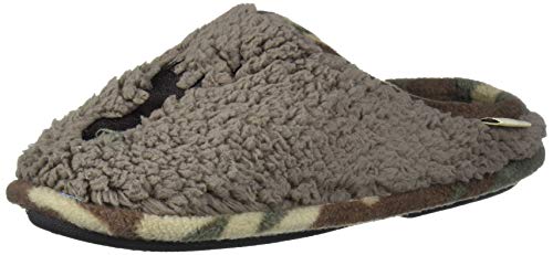 Dearfoams Unisex-Baby Kids Toddlers Embroidered Animal Character Clog Slipper, Taupe Stag, 7-8 Toddler Medium US Toddler