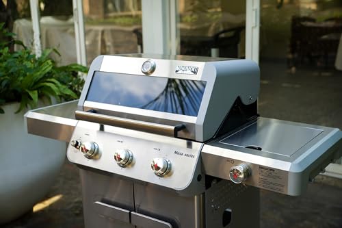Image of Monument Grills Mesa Series, 3+1 Outdoor Barbecue Stainless Steel Propane Gas Grill, 3 Burners & 1 Side Burner 48,000 BTU Patio Garden Grill with Knob Controls, Mesa305