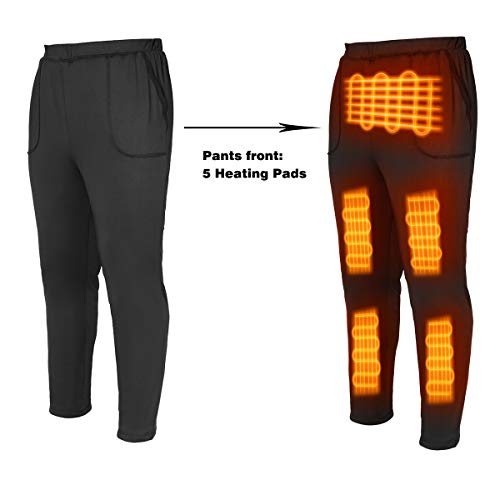 FERNIDA Heated Pants USB Electric Thermal Heating Trousers Cold-Proof Bottom Men/Women(Battery Not Included) (Black, Large) - Thumbnail 2
