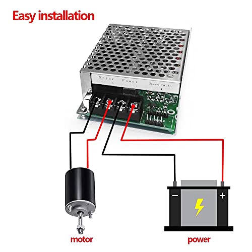 Pwm Dc Motor Speed Controller, Dc 10-55V/60A, Led Display Stepless Dc Motor Speed Controller With Adjustable Potentiometer And Forward-Brake-Reverse Switch #TOP6