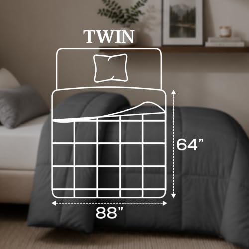 Image of Utopia Bedding Duvet Insert, Twin Comforter 64 x 88 Inches, Grey