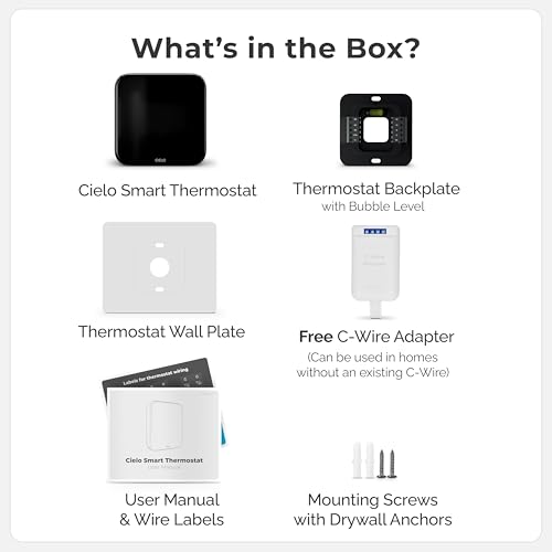 Cielo-Smart-Thermostat-Supports-Conventional-Systems-up-to-2H2C-Heat-Pumps-4H2C-Alexa-Google-Siri-Shortcuts-SmartThings-IFTTT-Touchscreen-Color-Display-Free-C-Wire-Adapter Cielo Smart Thermostat Supports Conventional Systems up to 2H2C Heat Pumps 4H2C Alexa Google Siri Shortcuts SmartThings IFTTT Touchscreen Color Display Free C Wire Adapter