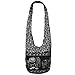 Hippie Elephant Sling Crossbody Bag Purse Thai Top Zip Handmade New Color Black S11