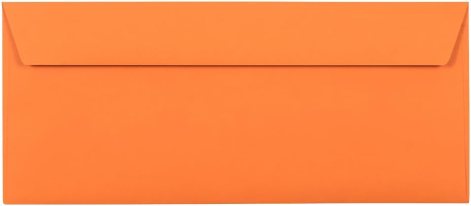 JAM PAPER #10 Business Colored Window Envelopes - 4 1/8 x 9 1/2 - Orange Recycled - 100/Pack