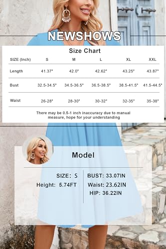 Image of Newshows Women's Pockets Wrap V Neck Floral Summer Vacation Casual Sundress | Wrinkle Free, Stretchy, Summer Beach Floral Sundress 2026, Casual Dress for Vacation, Guaduation, Side Pockets, A-line