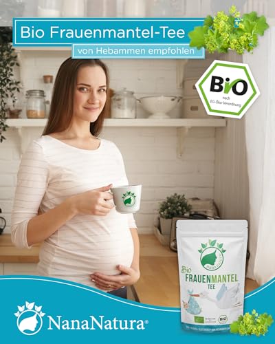 NanaNatura’s BIO Frauenmanteltee 65g | Frauenmantelkraut aus biologischem Anbau in Deutschland | 100% natürlich + zuckerfrei | von Hebammen empfohlen | Frauenhilf Alchemilla
