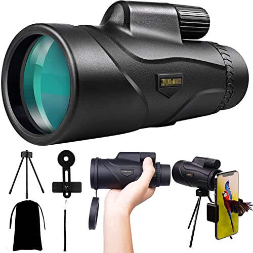 Télescope monoculaire 12x50 étanche avec trépied smartphone pour adulte