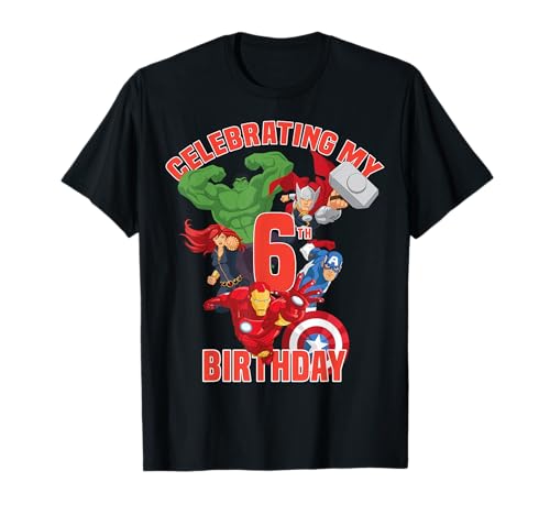Marvel Avengers Celebrating My 6th Birthday T-Shirt - image 1