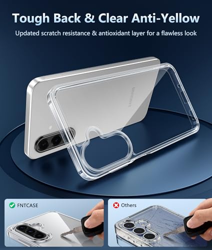 Image of FNTCASE for Samsung Galaxy A17-5G Case: Galaxy A16 5G Clear Case Military Grade Drop Protection Anti Yellowing Cell Phone Cover - Rugged Shockproof Protective Bumper Transparent Cases(Clear)