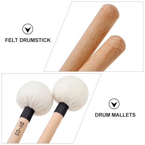 2 piezas baquetas con mango de fieltro para percusión miniatura 6