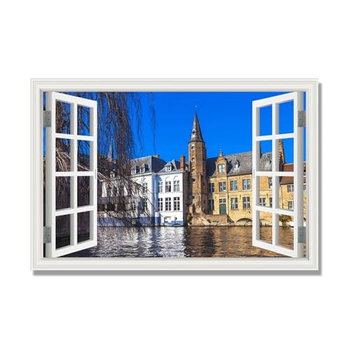 Bâtiments de renommée mondiale en tableau 80x120cm pour illuminer un salon sans vue
