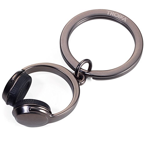 Troika Headphone KR17-07/GM Key Fob - Headphones - Cast Metal/Silicone - Trend: Music - Listen to Music - Gunmetal Grey - The Original