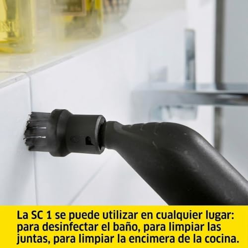 Miniatura 6 de Kärcher Limpiadora De Vapor Sc 1, Presión Vapor: 3 Bar, Tiempo Calentamiento: 3 Min, Potencia: 1200w, Rendimiento Superficie: 20 M , Recipiente: 200ml, Boquillas, Funda De Microfibra Y Cepillo Redondo
