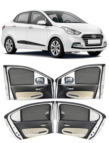 Image of Autofact Car Sunshades for Hyundai Xcent (2014 to 2020), UV Protection, Useful Car Accessories, Custom fit Sun Shades for Side Windows, Set of 4