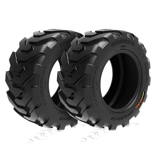 2 NEW HORSESHOE 18x8.50-10 8Ply Skid Tractor Trac Lug Tubeless Tires w/Rim-Guard Wall Heavy Duty D Load 18x8.50x10 18x8.5-10 NHS R-4 G2/L2 T168 18x8.5x10 1885010