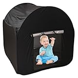 Kinderzelt für drinnen, sensorisches Zelt, vollständig verdunkelnd, 119, 4 x 119, 4 x, cm, quadratisch, für Kinder mit Tür und Fenstervorhang, faltbar, Schnellverschluss, ruhige Ecke zum Entspanne