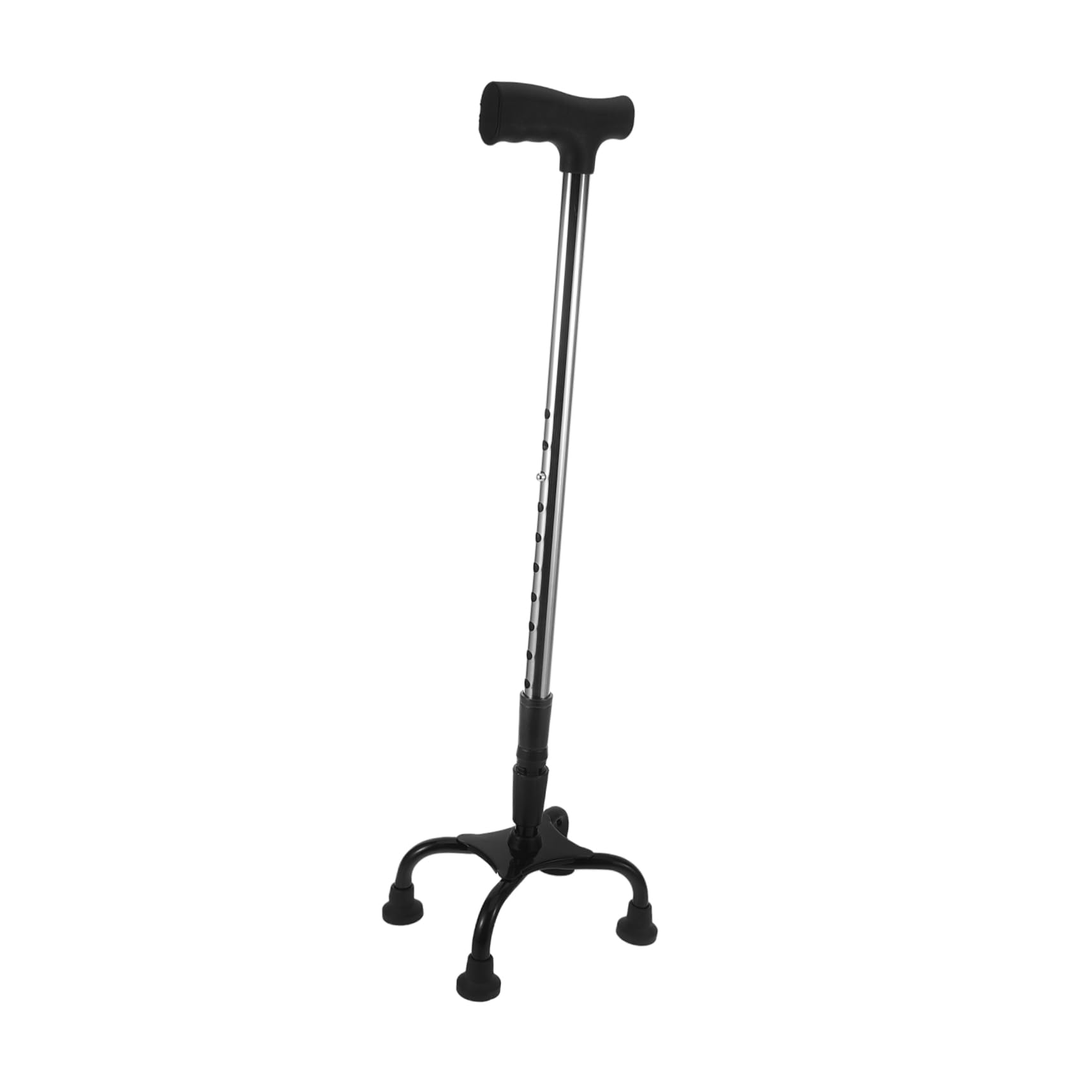 PACKOVE Bastón De Cuatro Patas Ajustable De Acero Inoxidable para Personas Mayores, Portátil y Antideslizante, Base Estable para Uso Diario, Viajes y Apoyo Seguro