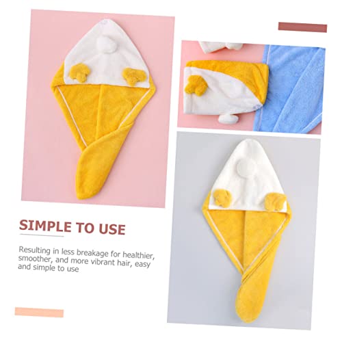 Zerodeko 2 Peças Chapéu De Lã Coral Para Cabelos Secos Touca De Banho Enrolada Para Secagem De Cabel