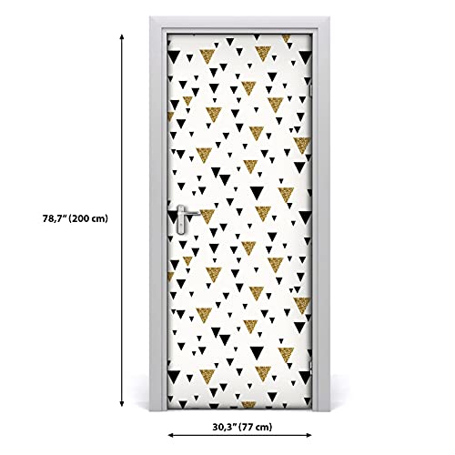 Papier peint sur la porte mural décoration auto-adhésive 77x200cm or - 3