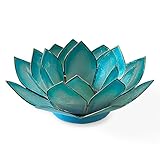 Om Gallery Capiz Shell Lotus Flower Decor Tealight Candle Holder for Serene Ambiance - Handmade Decorative Candle Holders for Meditation, Yoga, and Relaxation, Cool Water
