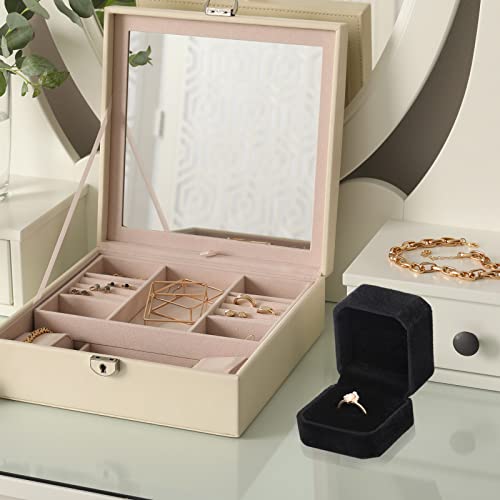 20 Pieces Velvet Ring Box For Wedding Ceremony Engagement Ring Box Jewelry Boxes Packaging Display Ring Case Earring Storage Holder For Proposal Anniversary Birthday Gift Assorted Color #TOP4