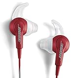 Lieferumfang: Bose SoundTrue In-Ear Kopfhörer cranberry, 3 Paar StayHear-Ohreinsätze (S, M, L), Transporttasche, Clip