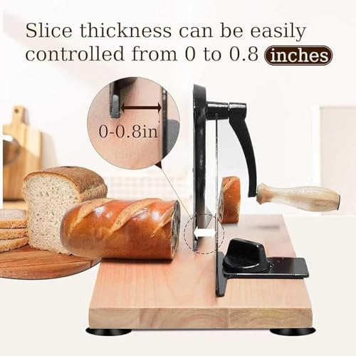 Affettatrice per pane a manovella con lama in acciaio inox, spessore regolabile, taglierina rotativa per affettare anche a casa