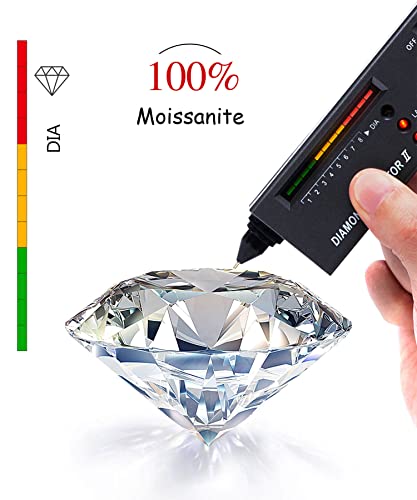 Yodewa 4 Prongs Solitaire Moissanite Engagement Ring For Women 925 Sterling Silver Smooth Round 2Ct Real Moissanite Engagement Rings Size 7 #TOP5