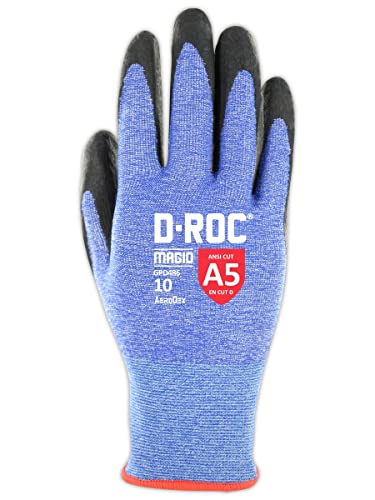 Magid D-ROC AeroDex 18-Gauge Extremely Lightweight Foam Nitrile Coated Work Glove – Cut Level A5 (12 Pair)