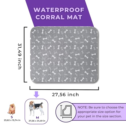 Image of MarV 2-Pack Washable Pee Pads for Dogs Non Slip Puppy Pads , Ultra-Absorbent Mats for Puppy Training, Multi-Use, Reusable Puppy Pads (Grey, M)