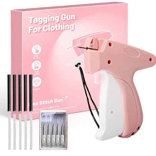 Zeeorymn Mini Stitch Gun for Clothes - Fast Clothing Seam Stitch Gun, Includes 6 Micro Needles + 2000 White Glue Pins & 2000 Black Glue Pins