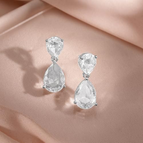 Image of Rubans Necklace Set Rhodium Plated Crystal Studded Jewellery Gift for Women & Girls