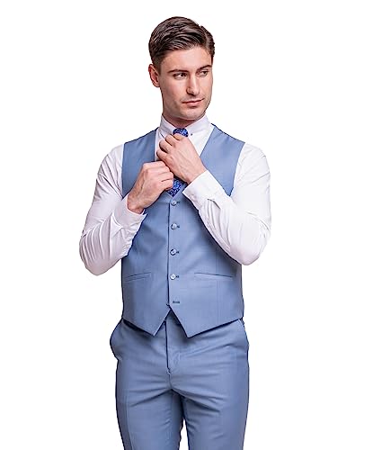 Costume océan bleu en laine slim pour homme le raffinement absolu