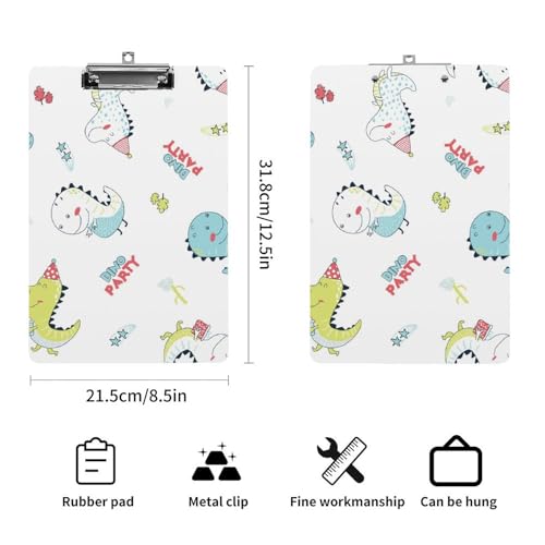Porte-document avec clip A4 dinosaure mignon planchette rigide