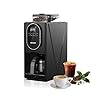 Coffee Maker with Grinder, Programmable Hot and Cold Coffee Maker with 22 oz Glass Carafe, Adjustable Fully Automatic grind and brew Coffee Machine with Timer, Black Americano Iced Coffee Machine