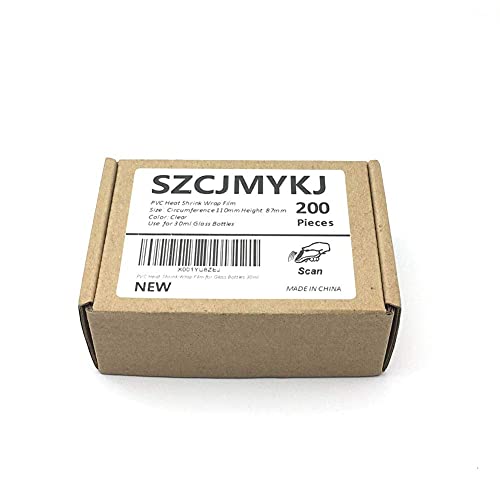 Image of 200Pcs PVC Heat Shrink Wrap Film for Glass Bottles 30ml, Clear Heat Shrink Wrap /Shrink Wrap Bottle (Pack of 2)