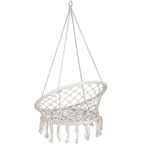 Zeny Hammock Chair Macrame Swing Hanging Rope Cotton Swing Chairs For Indoor Outdoor Bedroom Porch #TOP4