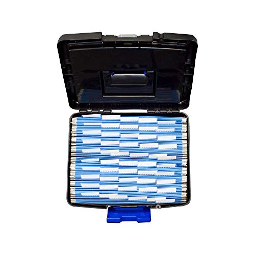 Storex File Box With Xl Lid Storage Case, 11"X13.3"X10.9", Black, Blue #TOP4