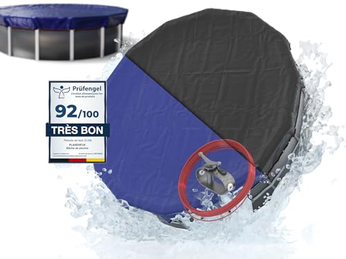Planenfux® Bache hivernage Piscine Hors Sol Ronde 5m | Bâche Piscine 4.88 Ronde été et Hiver en polyéthylène 200g/m² | Bache de Protection résistante au Chlore & aux UV avec Fonction Solaire | Ø560
