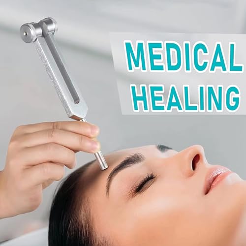 Tuning Fork for Healing (128Hz, 256Hz, 512Hz) Authentic Body Weighted Tuning Forks Medical for Healing Chakra Set with Reflex Hammer for Chakra/Healing/Sound Therapy/DNA Repair