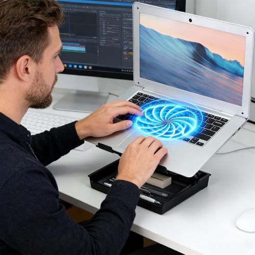 Soporte Magnético con Ventilador para Laptop hasta 17.3" miniatura 4