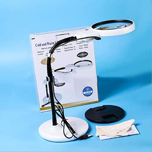 Loupe HD de bureau avec interrupteur d'éclairage LED rechargeable USB - 3