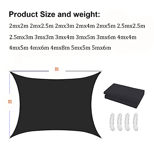 Voile d'ombrage rectangle 3x4m imperméable gris pour terrasse