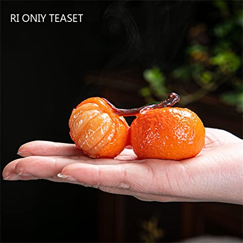 Mascota de té naranja OwKay, figura decorativa de resina mágica 5