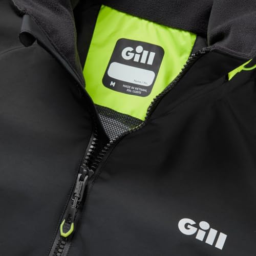 Gill Mens OS3 Coastal Sailing Jacket - Waterproof, Breathable & Stain Repellent (Black, M)