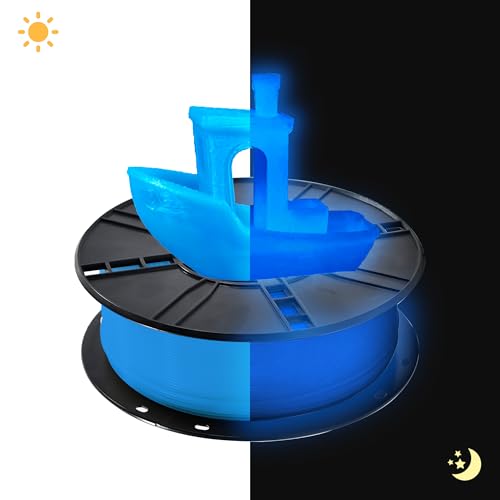 Image of iBOSS 3D PLA Plus Printer Filament, 1.75mm Glow in The Dark Blue PLA+ Filament for 3D Printing, 1kg Spool (2.2lbs), Dimensional Accuracy + /- 0.02 mm, Fit Most FDM 3D Printers, Glow Blue