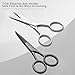 2PCS Small Grooming Scissors for Men and Women, Facial Hair Trimming Scissors with Straight & Rounded Safety Tips for Eyebrows, Nose Hair, Beard, Mustache, Eyelashes, and Ear Hair - Silver & Black